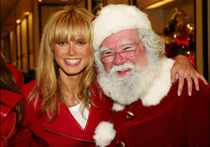 Heidi Klum and Santa Claus. 2002  ::  Evan Agostini/ImageDirect